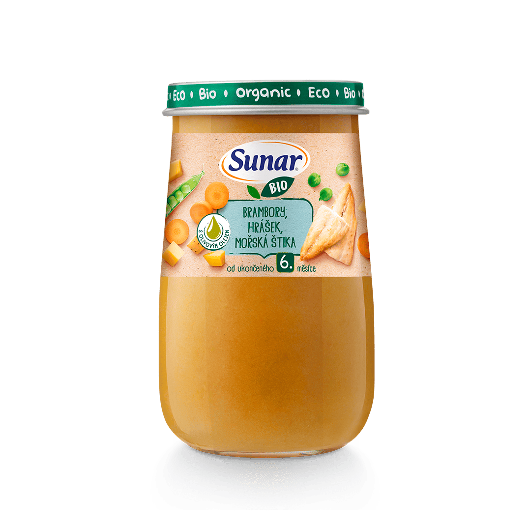 BIO zemiaky, hrášok, morská šťuka, olivový olej