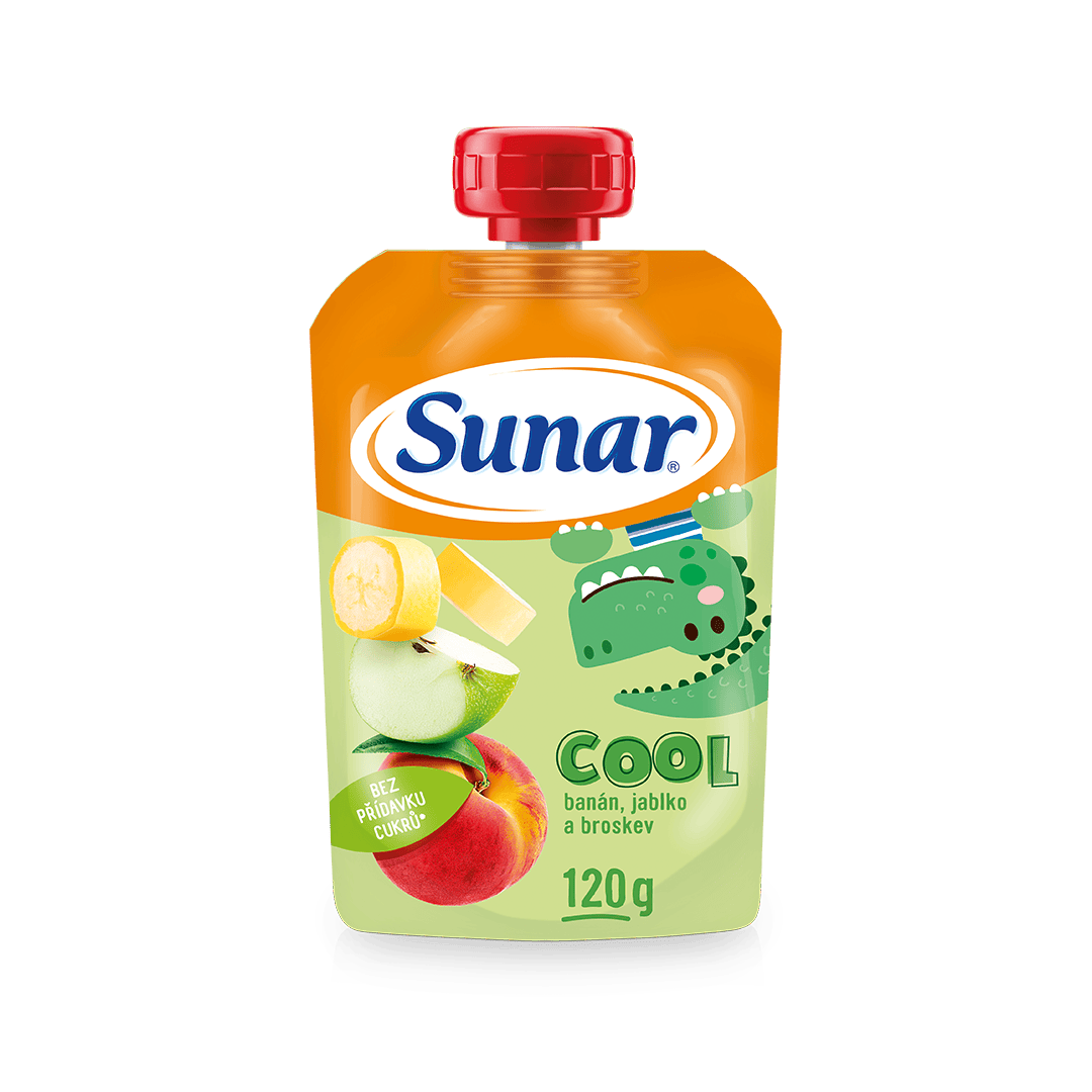 Cool kapsička broskyňa, banán, jablko