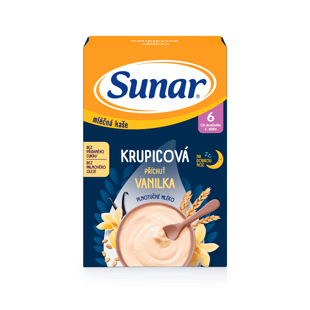  Mliečna krupicová kaša na dobrú noc vanilková