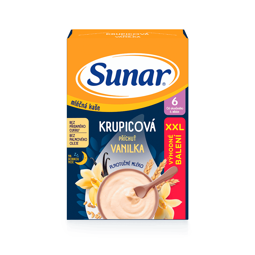 Mliečna krupicová kaša na dobrú noc vanilková XXL