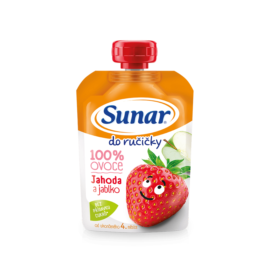 Ovocná kapsička Do ručičky jahoda a jablko