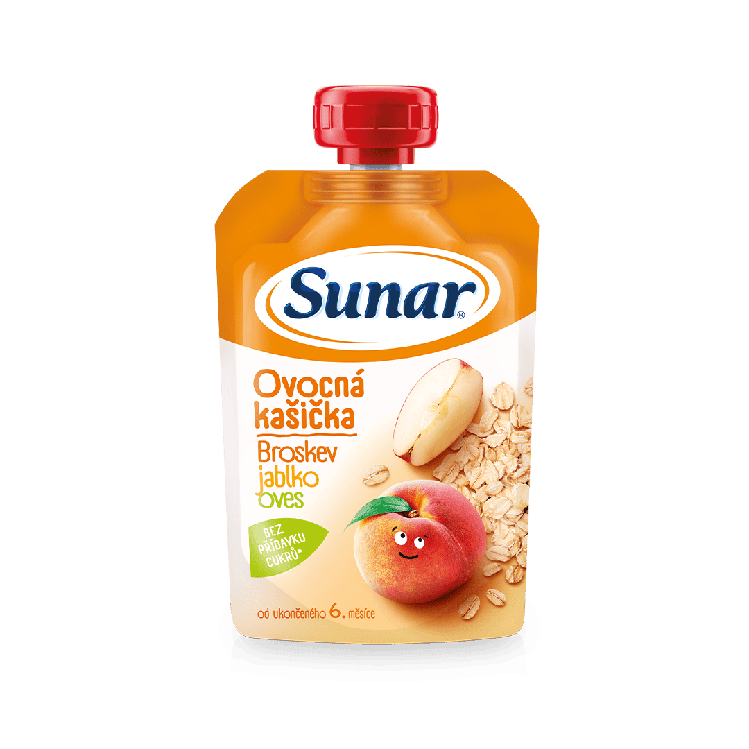 Ovocná kašička broskyňa a jablko