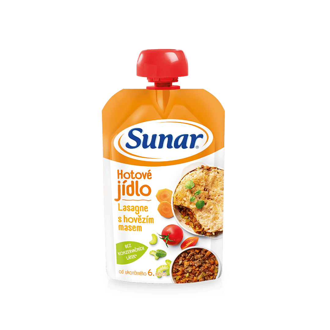 Hotové jedlo lasagne s hovädzím mäsom