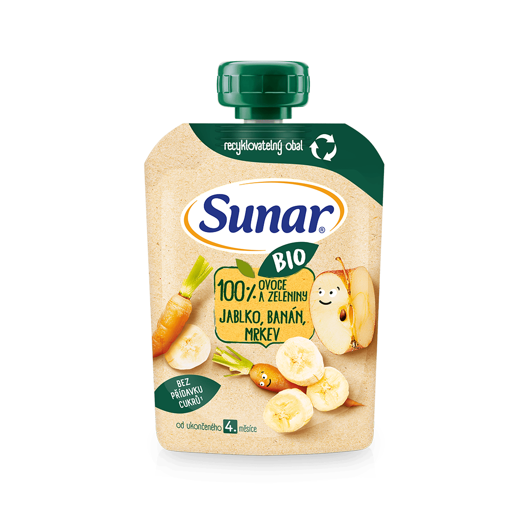 100% ovocie jablko, banán, mrkva